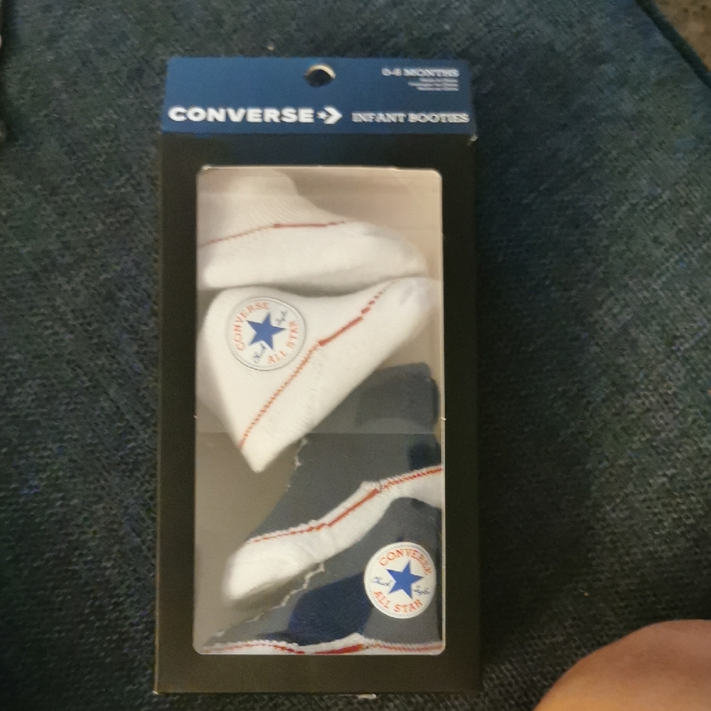 Converse Baby Booties Set - White and Navy